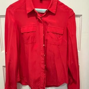 Ann Taylor Silk Blouse pinkish/red Size 0